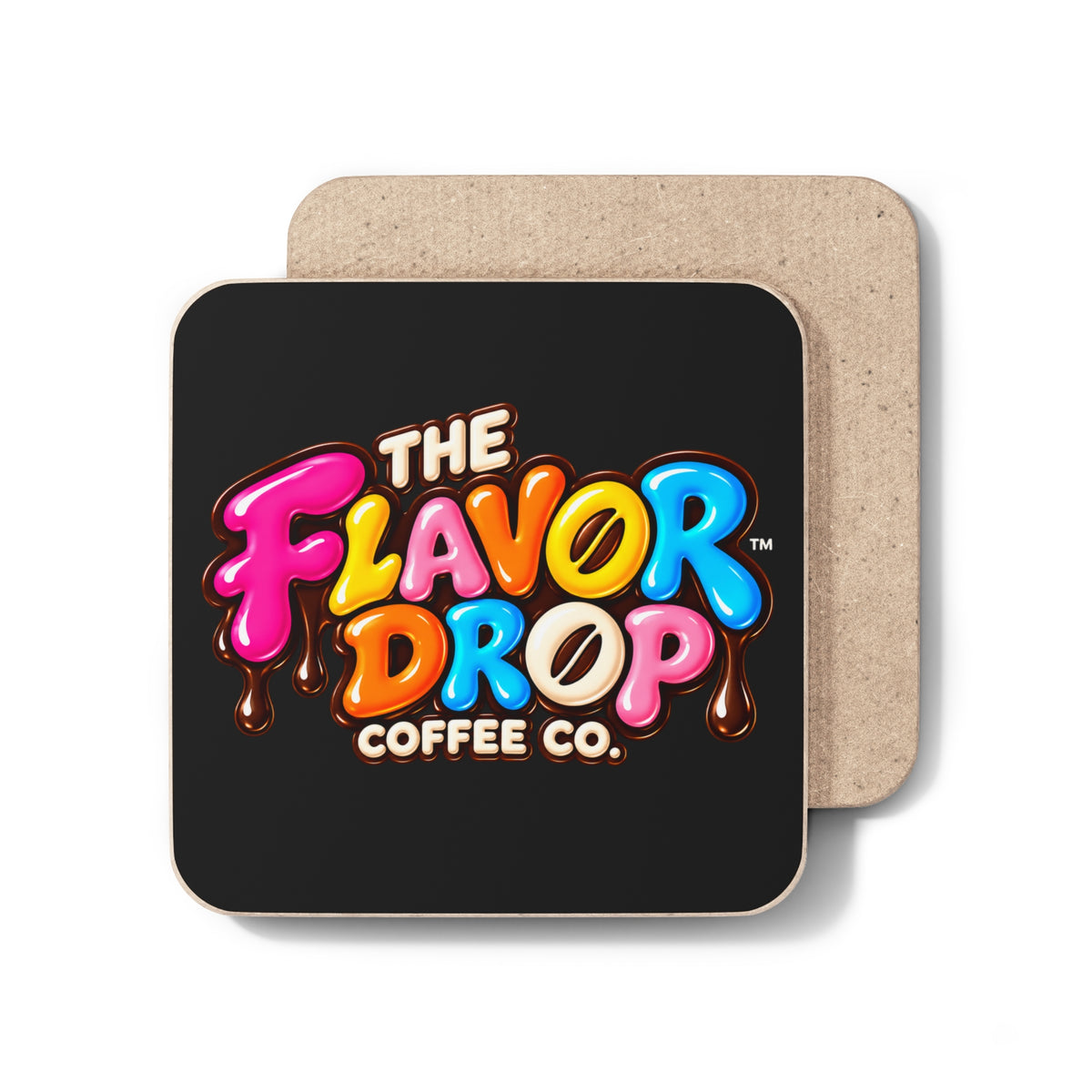 Coffee Co. Logo Hardboard Coaster — The Flavor Drop Colorful Coffee Logo
